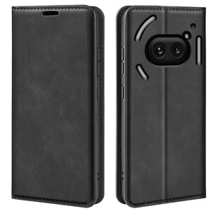 Nothing Phone (2a) / Nothing Phone (2a) Plus Hoesje - Luxe Wallet Bookcase (Magnetische Sluiting) - Zwart