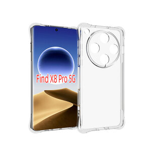 Oppo Find X8 Pro Hoesje - MobyDefend Transparante Shockproof TPU Backcover - Verstevigde Hoeken - Volledig Doorzichtig