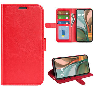 Motorola Moto G75 Hoesje - MobyDefend Wallet Book Case (Sluiting Achterkant) - Rood