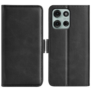 Motorola Moto G75 Hoesje - MobyDefend Luxe Wallet Book Case (Sluiting Zijkant) - Zwart