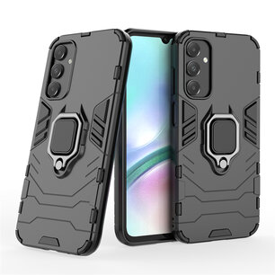 Samsung Galaxy A15 Hoesje - MobyDefend Dubbelgelaagde Pantsercase Met Standaard - Zwart
