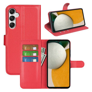Samsung Galaxy A15 Hoesje - MobyDefend Kunstleren Wallet Book Case (Sluiting Voorkant) - Rood