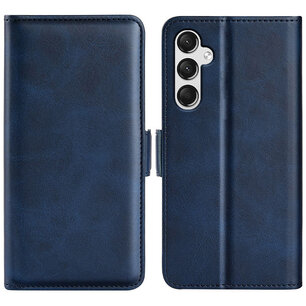 Samsung Galaxy A15 Hoesje - MobyDefend Luxe Wallet Book Case (Sluiting Zijkant) - Blauw