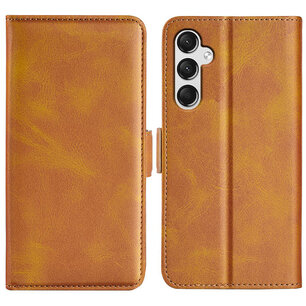 Samsung Galaxy A15 Hoesje - MobyDefend Luxe Wallet Book Case (Sluiting Zijkant) - Lichtbruin