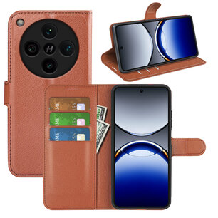 Oppo Find X8 Pro Hoesje - MobyDefend Kunstleren Wallet Book Case (Sluiting Voorkant) - Bruin