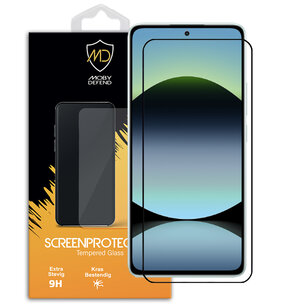Xiaomi Redmi Note 14 5G Screenprotector - MobyDefend Screensaver Met Zwarte Randen - Gehard Glas 