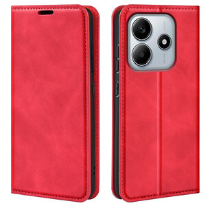 Xiaomi Redmi Note 14 5G Hoesje - MobyDefend Luxe Wallet Bookcase (Magnetische Sluiting) - Rood