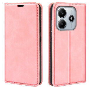Xiaomi Redmi Note 14 5G Hoesje - MobyDefend Luxe Wallet Bookcase (Magnetische Sluiting) - Roze