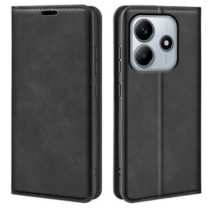 Xiaomi Redmi Note 14 5G Hoesje - MobyDefend Luxe Wallet Bookcase (Magnetische Sluiting) - Zwart