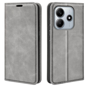 Xiaomi Redmi Note 14 5G Hoesje - MobyDefend Luxe Wallet Bookcase (Magnetische Sluiting) - Grijs