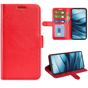 Xiaomi Redmi Note 14 5G Hoesje - MobyDefend Wallet Book Case (Sluiting Achterkant) - Rood
