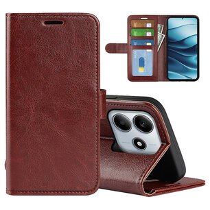 Xiaomi Redmi Note 14 5G Hoesje - MobyDefend Wallet Book Case (Sluiting Achterkant) - Bruin