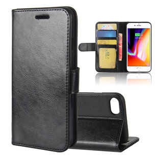 Apple iPhone SE (2020/2022) / iPhone 7 / iPhone 8 Hoesje - MobyDefend Wallet Book Case (Sluiting Achterkant) - Zwart