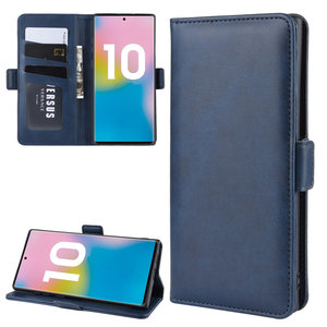 Samsung Galaxy Note 10 Plus hoesje (Note 10+), Luxe 3-in-1 bookcase, donkerblauw