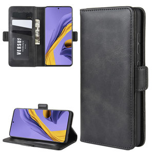 Samsung Galaxy A71 hoesje, Luxe wallet bookcase, Zwart