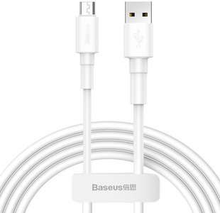 Baseus Micro-USB naar USB-A kabel, 1 Meter, Wit