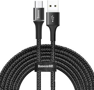 Baseus Micro-USB naar USB-A kabel, 3 Meter, Zwart