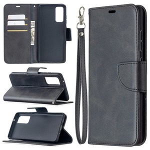 Samsung Galaxy S20 FE hoesje, MobyDefend Wallet Book Case Met Koord, Zwart