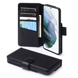 Vertrouwelijk explosie ontbijt Samsung Galaxy S21 Hoesje, MobyDefend Luxe Echt Leren Bookcase, Zwart Vertrouwelijk explosie ontbijt Samsung Galaxy S21 Hoesje, MobyDefend Luxe Echt Leren Bookcase, Zwart
