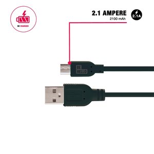 BeHello Charge and Sync Oplaadkabel - Micro USB (3m) Black 